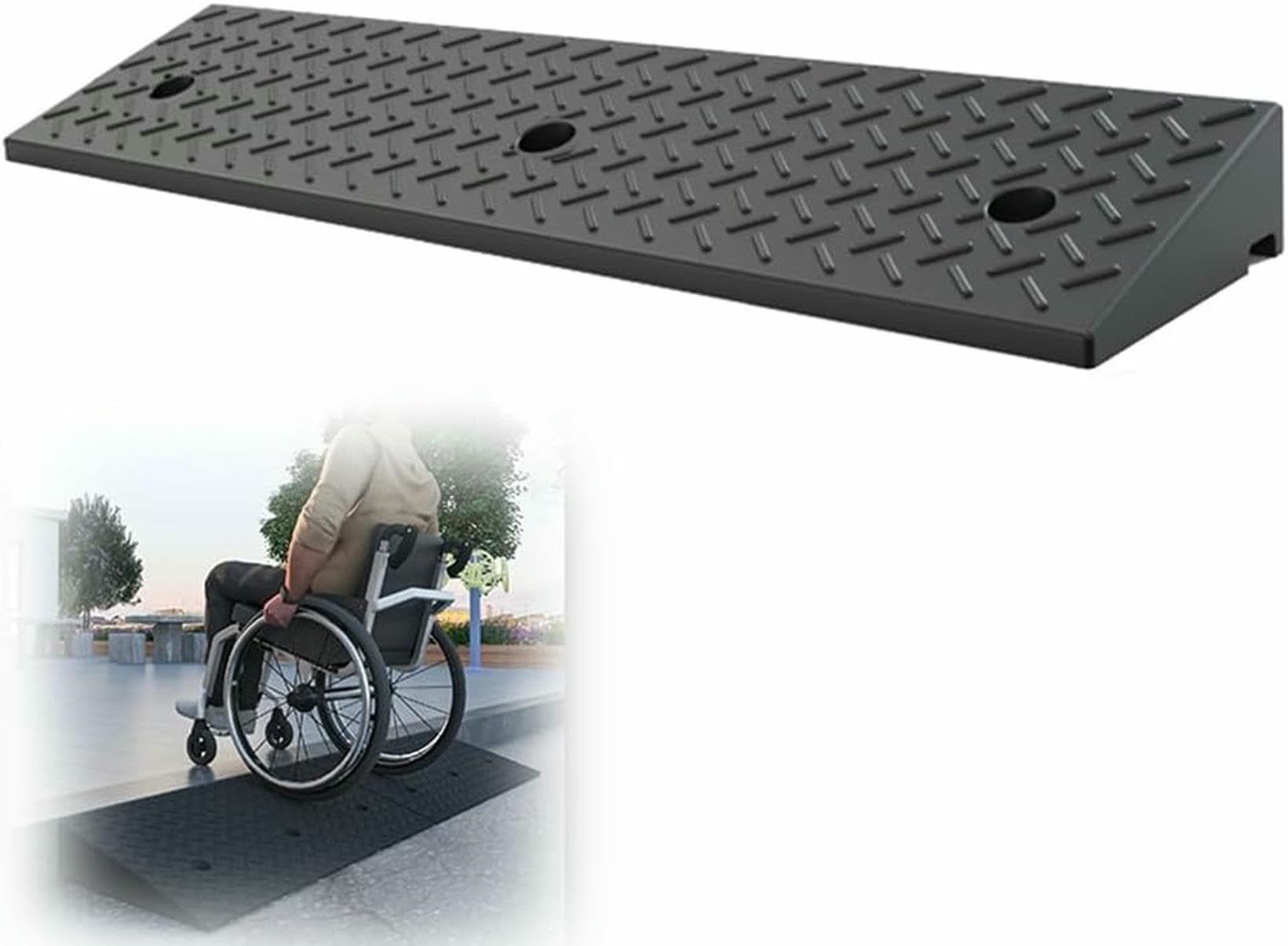 Rampa De Umbral para Silla De Ruedas, Scooter, Rampa Portátil De Goma, Rampas De Carretera Pesadas, Rampas De Carga para Coches, Bicicletas, Motocicletas (6 Cm / 2.3 Pulgadas)