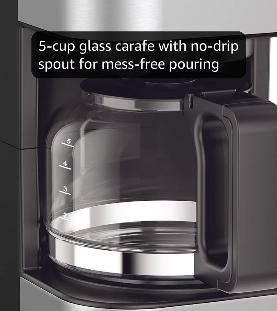 Amazon.com: KRUPS Simply Brew Compact 5 Cup Coffee Maker: Stainless Steel  Design, Pause & Brew, Keep Warm, Reusable Filter, Drip-Free Carafe: Home &  Kitchen