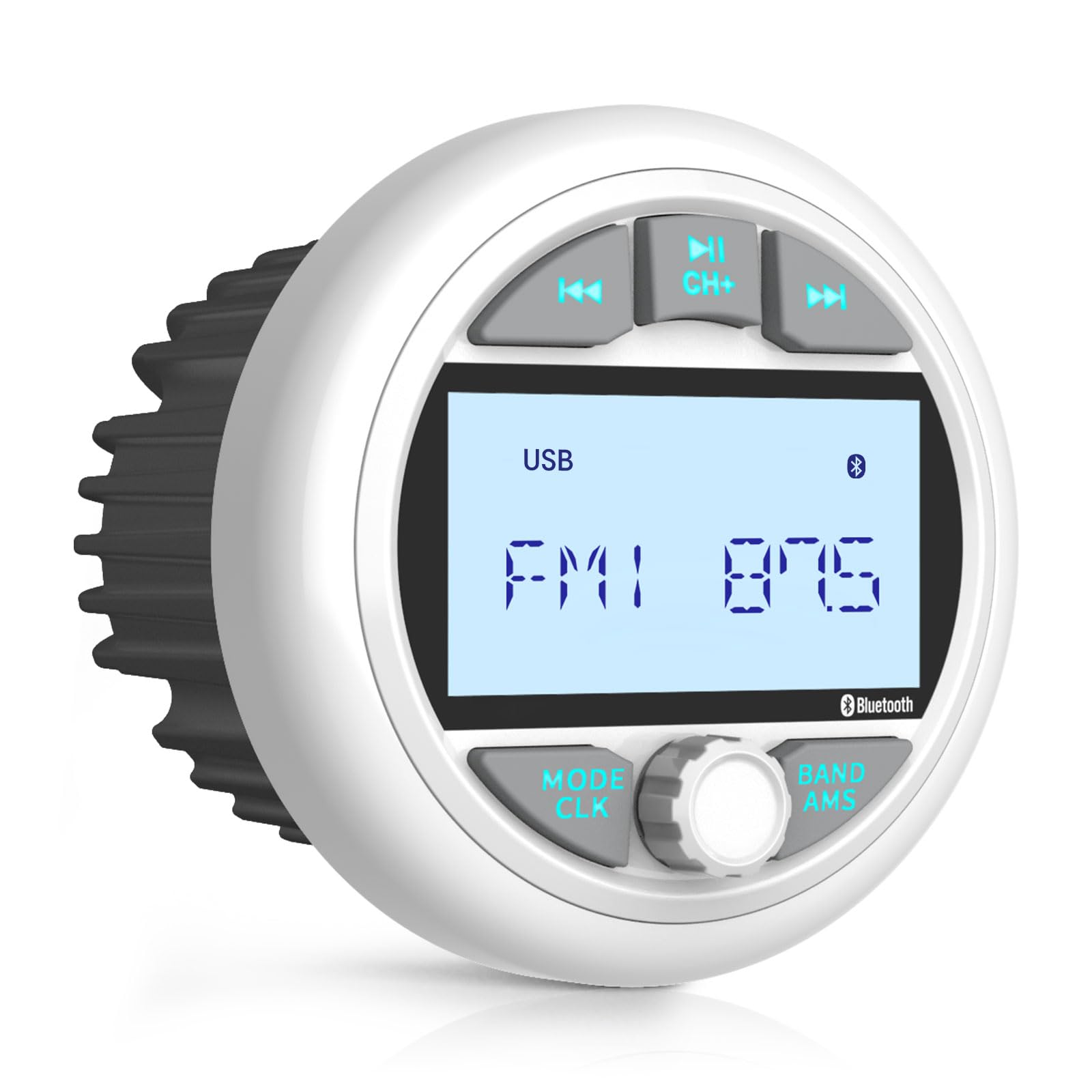 Bluetooth Marine Gauge Radio System: Waterproof Stereo Receiver for Boat | 2.8 Inch LCD Display Digital Media Player AM FM USB AUX Subwoofer 200 Watts Output-image-4