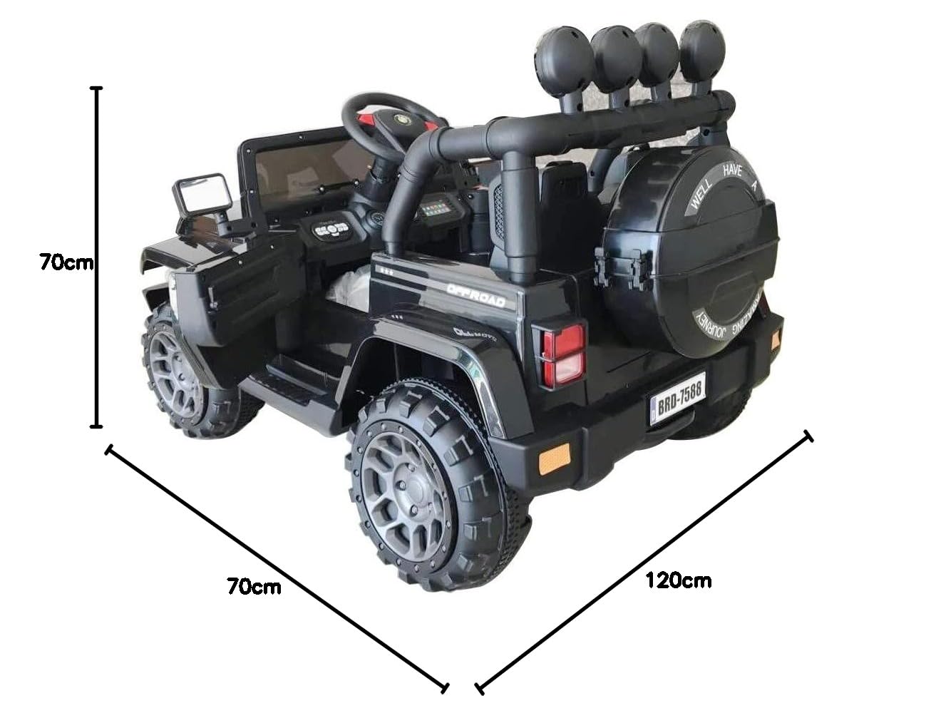 TOYSCAR Macchina Elettrica Per Bambini Fuoristrada Adventure Full Optional TAPPETINI e RUOTE IN GOMMA Auto Elettrica Per Bambini Telecomandata Sedile In Pelle Porte Apribili Doppio Motore12V