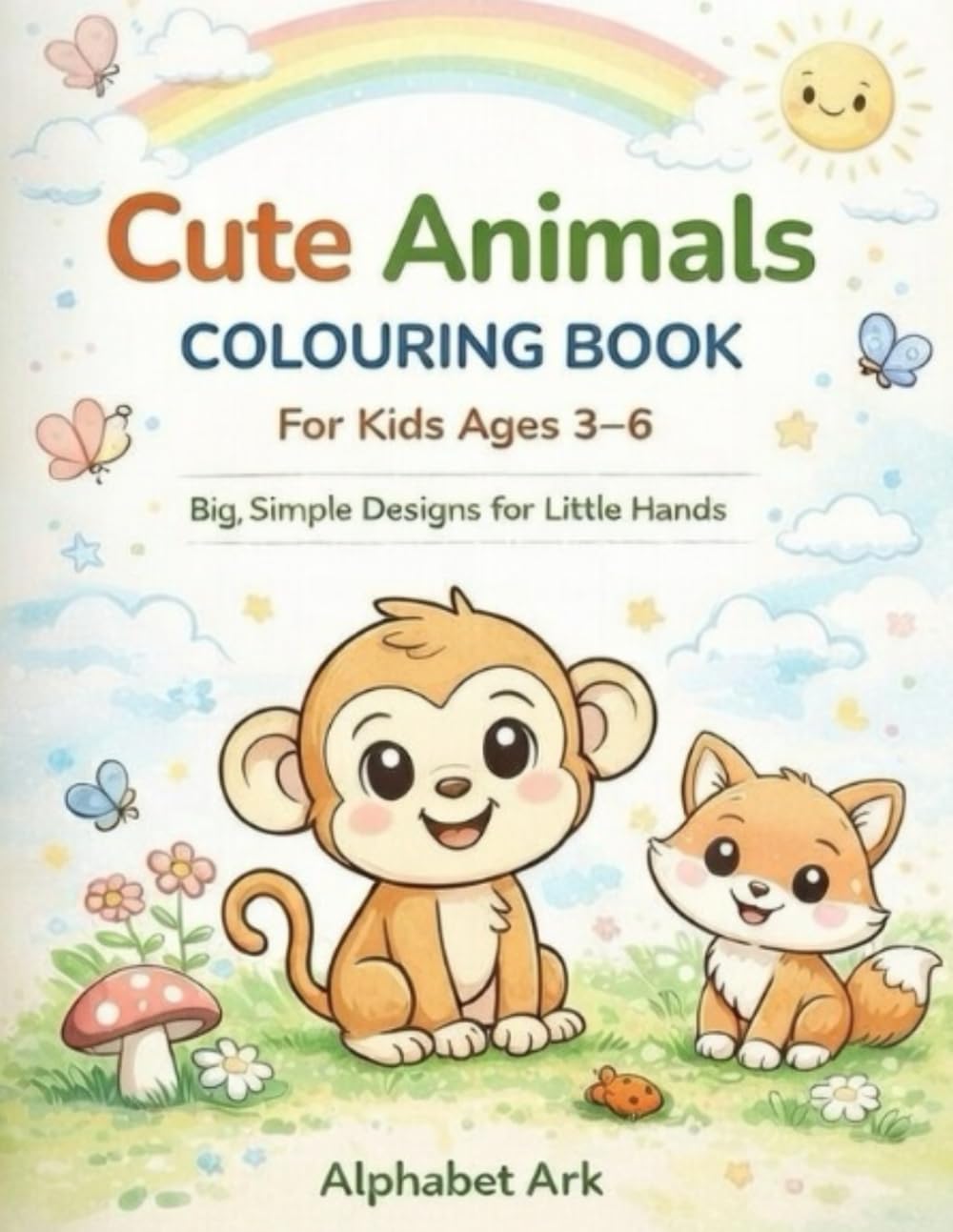 Cute Animals Colouring Book for Kids Ages 3–6: Big, Simple Designs for Little Hands
