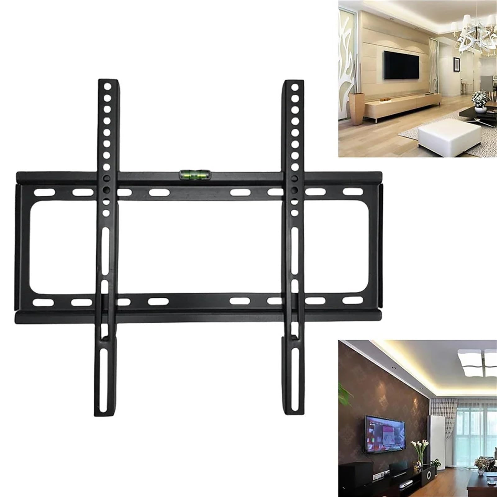 Supporto TV per schermi piatti da 26 a 63 pollici, staffa da parete regolabile con livella per monitor al plasma e curvi, compatibilità universale, facile installazione