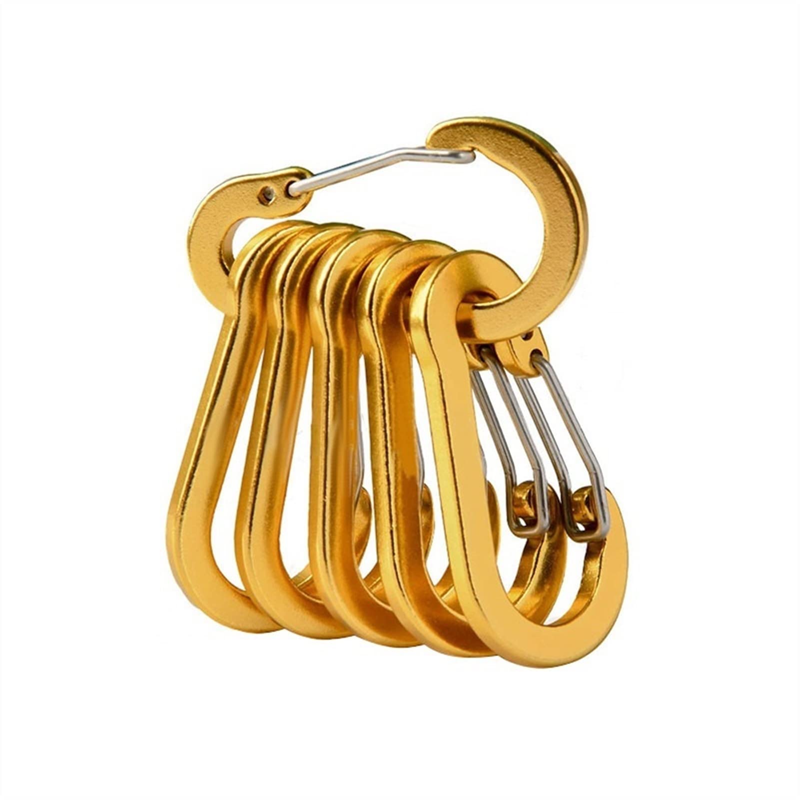 6 pezzi piccoli moschettoni clip arrampicata all'aperto fibbia in lega di alluminio moschettone portachiavi di sopravvivenza multiutensile accessori da pesca,Moschettone