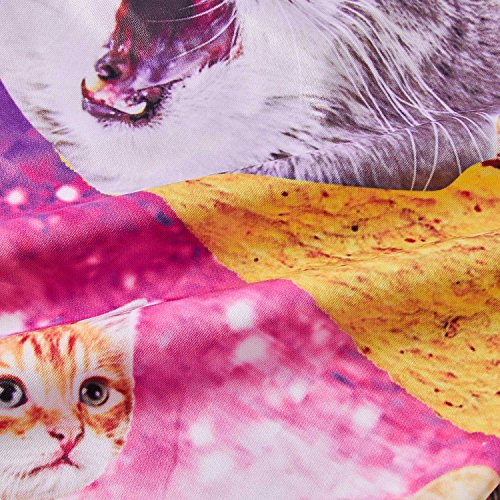 RAISEVERN Unisex Sweatpants Colorful Taco Cat Jogging Pants Cool Sports Trousers with Drawstring for Men &Women Yellow Pink - Thumbnail 3