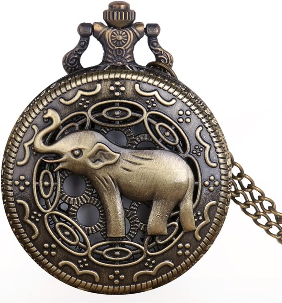 SJYDQ Pocket Watch Chain Vintage Hollow Animal Quartz Pocket Watch Necklace Pendant Men's Gift : Clothing, Shoes & Jewelry