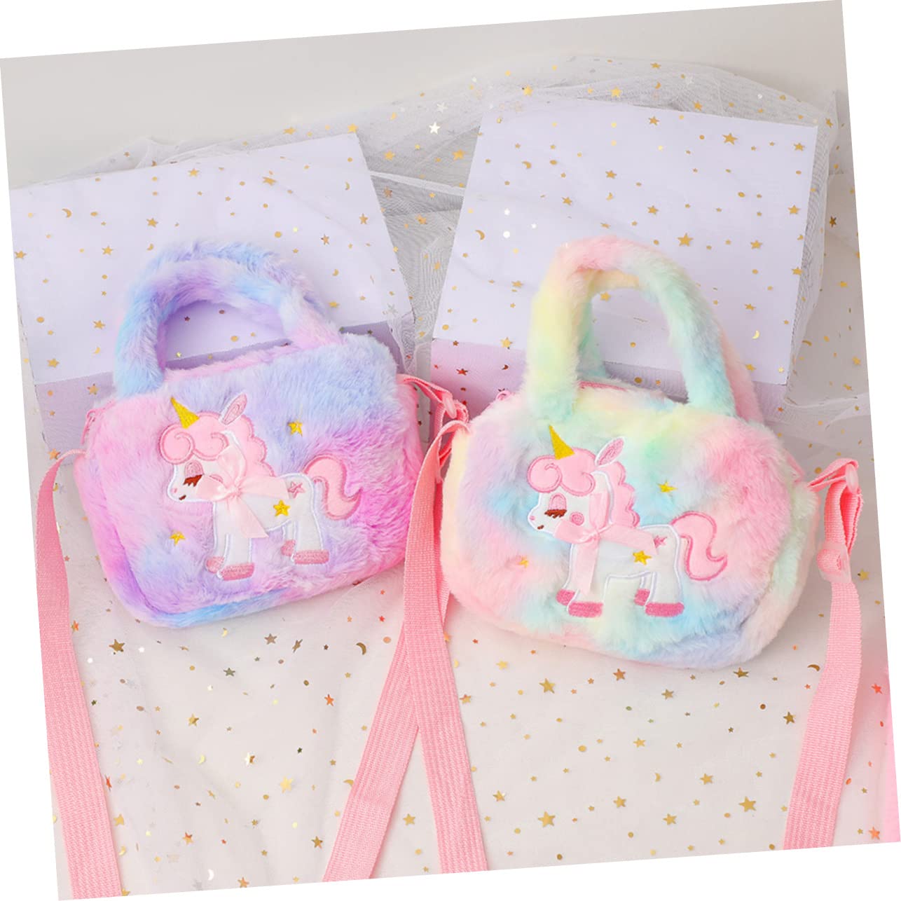 ULDIGI Adorable Unicorn Plush Crossbody Purse for Cartoon Handbag Soft and Fluffy Plush for Little Girls and Accessories