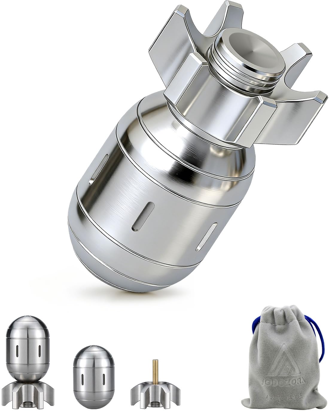 3-in-1 Metal Fidget Spinner for Adults, EDC Clicker, Atomic-Style Desk Toy, Premium Office Stress Relief Gift for Men & Teens (Stainless Steel)