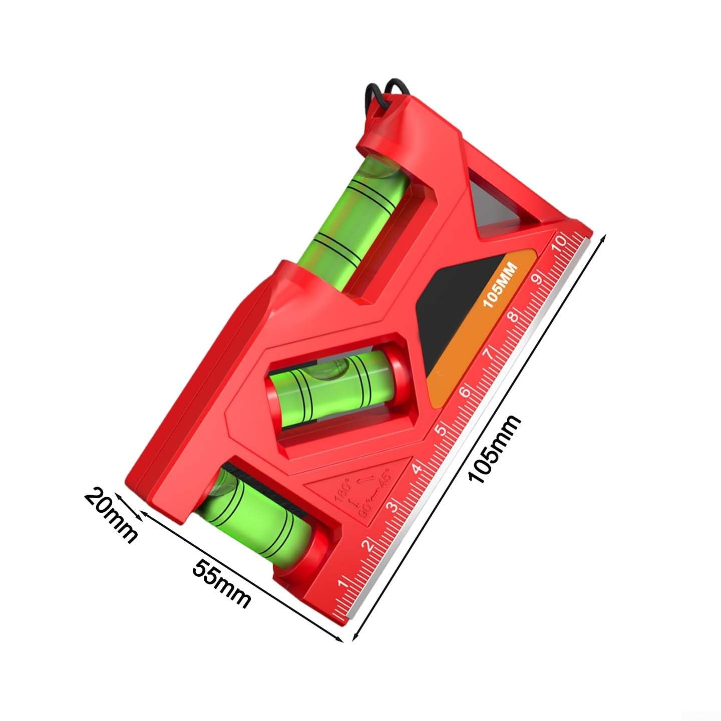 Nivelador magnético portátil para nivel de burbuja de 155 mm, precisión para proyectos de bricolaje, herramienta de medición de bolsillo de aleación de aluminio (105 mm)
