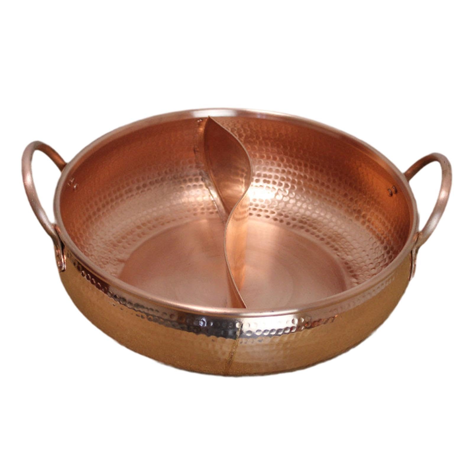 Amazon｜Cuticate しゃぶしゃぶ専用鍋 2ハンドル付き 蓋付き