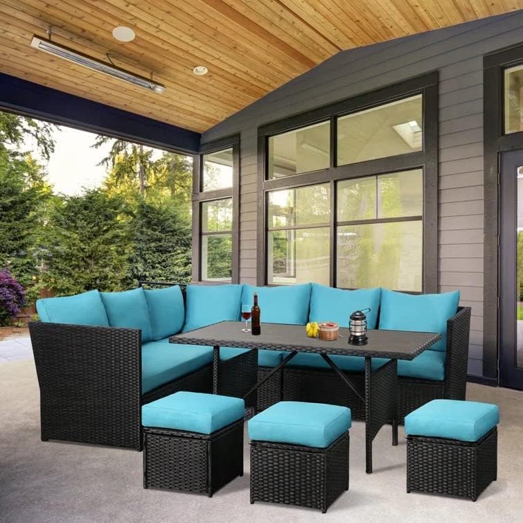 LOCCUS 6 Piece Outdoor Patio Conversation Set Modular All Weather