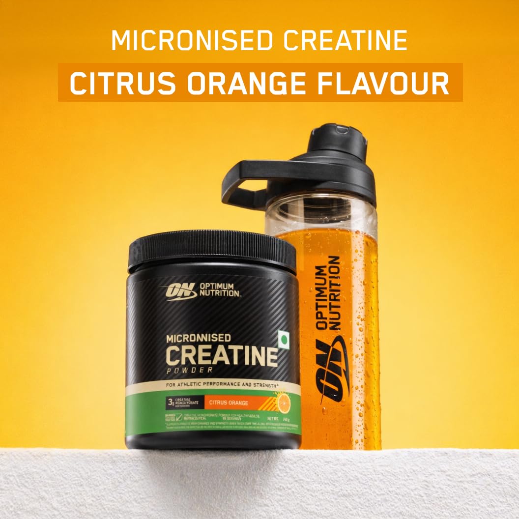Optimum Nutrition (ON) Micronized Creatine Powder - 100 Gram, 26 Serves, Citrus Orange, 3g of 100% Micronised Creatine Monohydrate per serve, Supports Athletic Performance & Strength — Amazon image 2