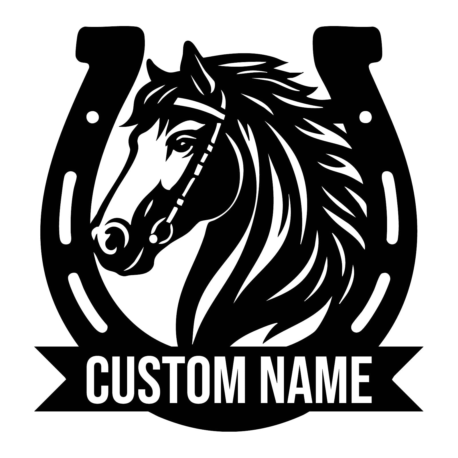 Personalized Horse Ranch Metal Sign – Custom Name & EST Year, Horseshoe/Running Horse/Barn Designs – Indoor/Outdoor Farm & Stable Wall Art for Gate, Barn or Home, Gift for Horse Lovers (Style-7)