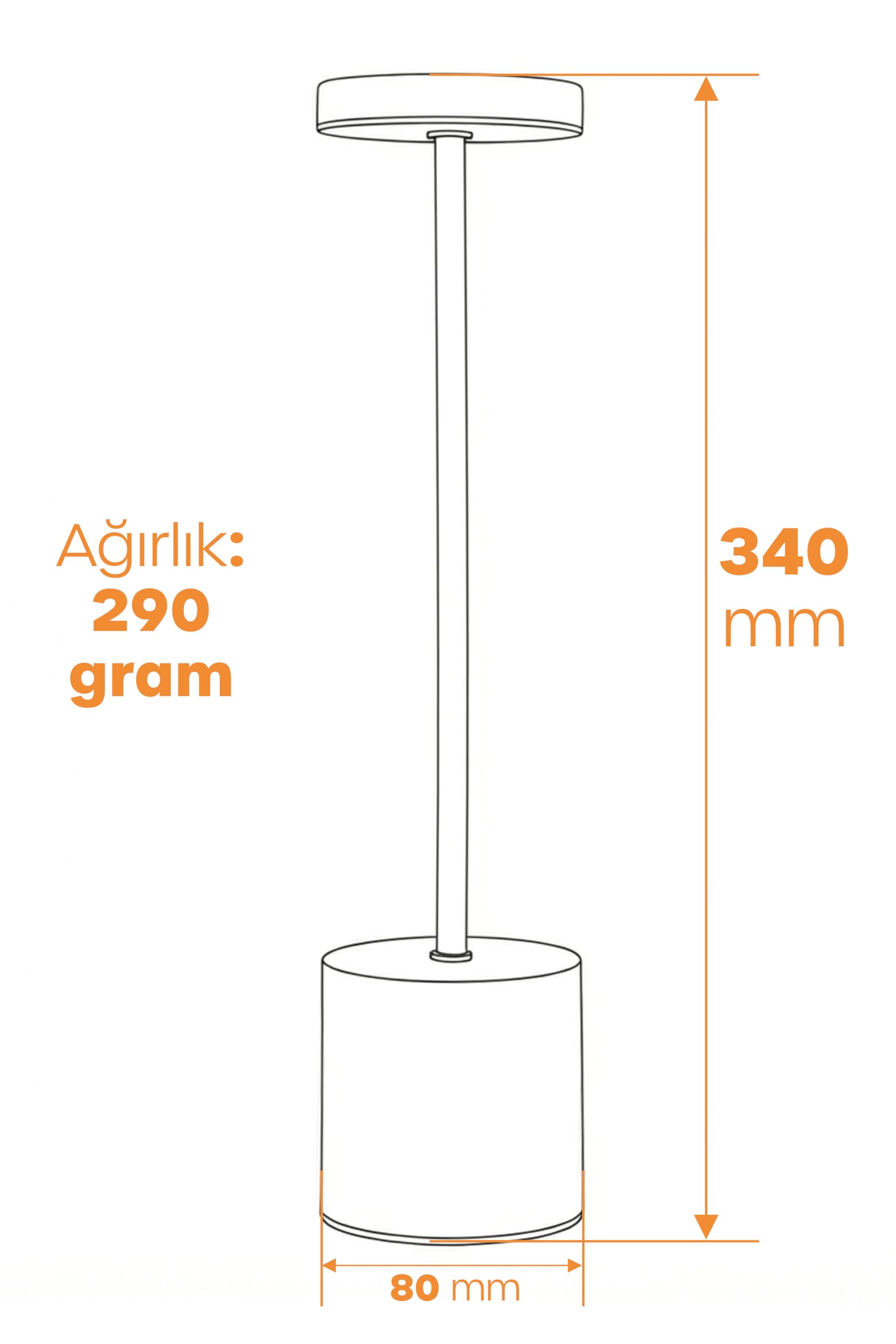 Şarjlı Masa Lambası Metal Abajur Dokunmatik 3 Işık Parlaklık Ayarlı Gece Masa Üstü Lamba (Siyah)