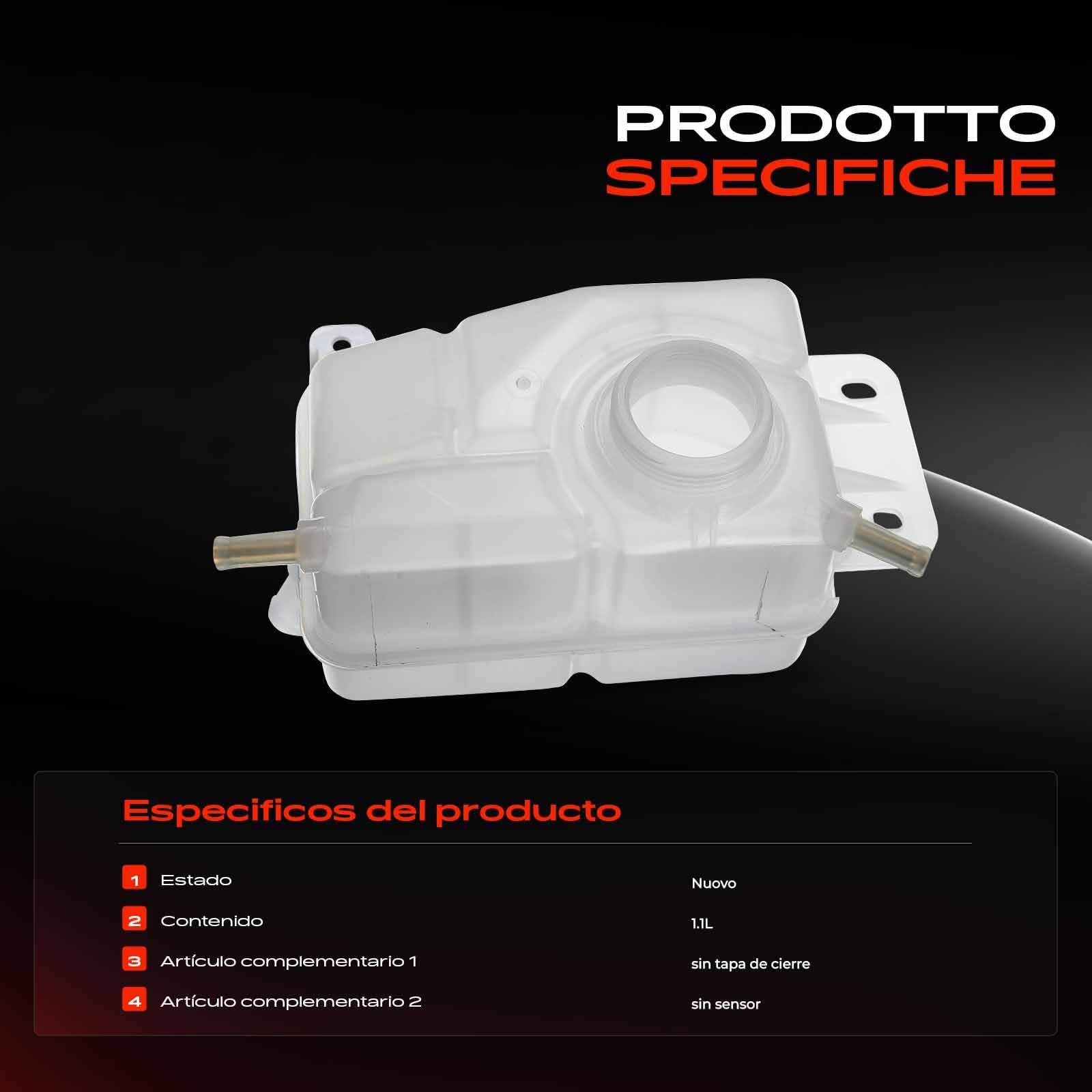 Frankberg Depósito de compensación depósito de refrigerante Compatible con Aveo/Kalos Compacto T200 1.4 2005-2008 Replace# 5490776,96536545