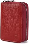 GADIEMKENSD Dual Zipper Card Wallet with RFID Blocking Huge Capacity Genuine Leather Travel Wallets Women Men Purse Accordion Card Holder Money Clip for Credit Cards Key Chain Changes Black Large