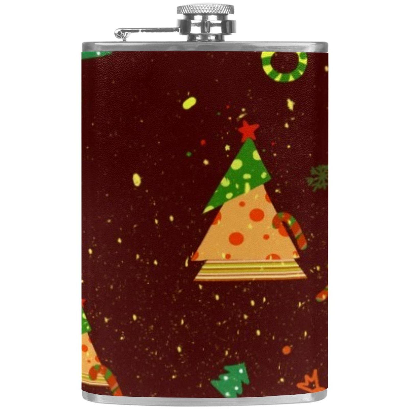 Flasque de Noël en acier inoxydable 237 ml avec entonnoir anti-fuite pour liqueur