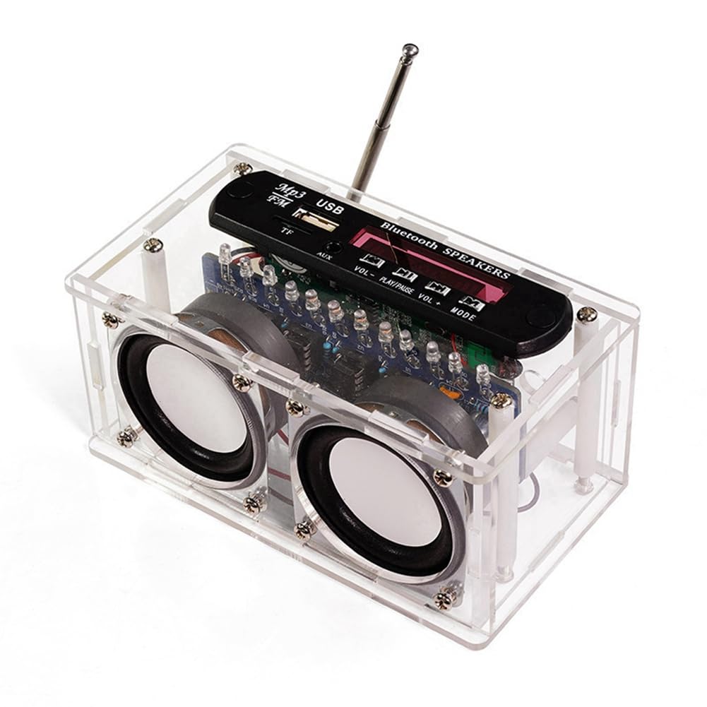 Kit de Haut-Parleur Bluetooth Bricolage avec Radio FM 87,5-108 MHz DIY Projet de Soudure Pratique Kit Électronique Assemblage de Soudure
