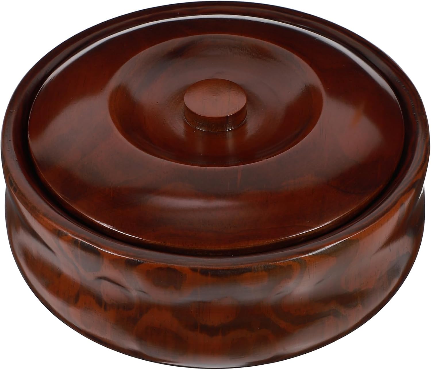 Wooden Snacks Bowl with Lid 22-23x7.5cm Fruit Bowl Wooden Snack Holder for Kitchen Countertop Serving and Storage