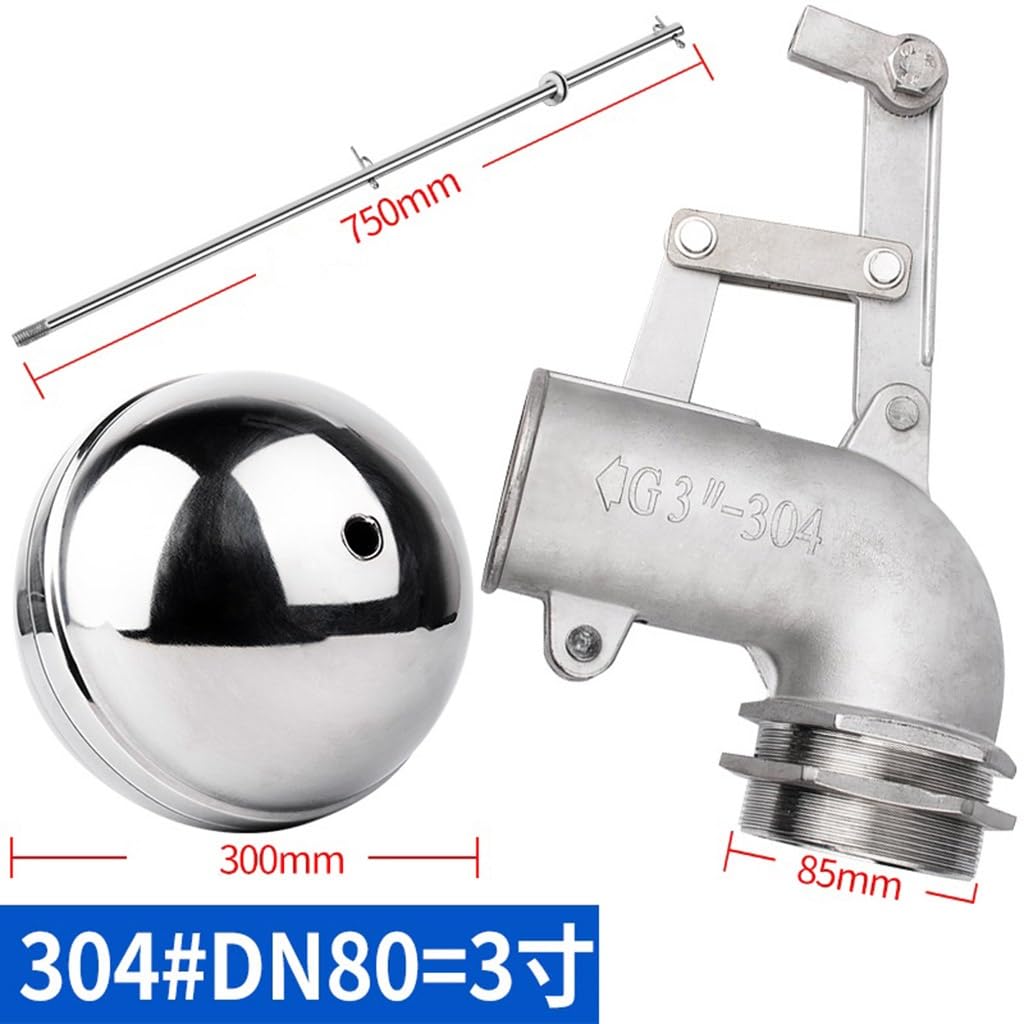 Válvula de flotador de codo de 90 grados de acero inoxidable 304 for tanque de agua - Válvula de entrada ajustable for control de flujo(DN80)