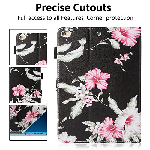 Dteck Ipad 9.7 Inch 2018 2017 Case/Ipad Air Case/Ipad Air 2 Case - Multi-Angle Viewing Auto Wake/Sleep Folio Smart Cover Stand Wallet Case For Ipad 9.7 Inch 2017/2018,Ipad Air 1 2,Pink Floral #TOP2