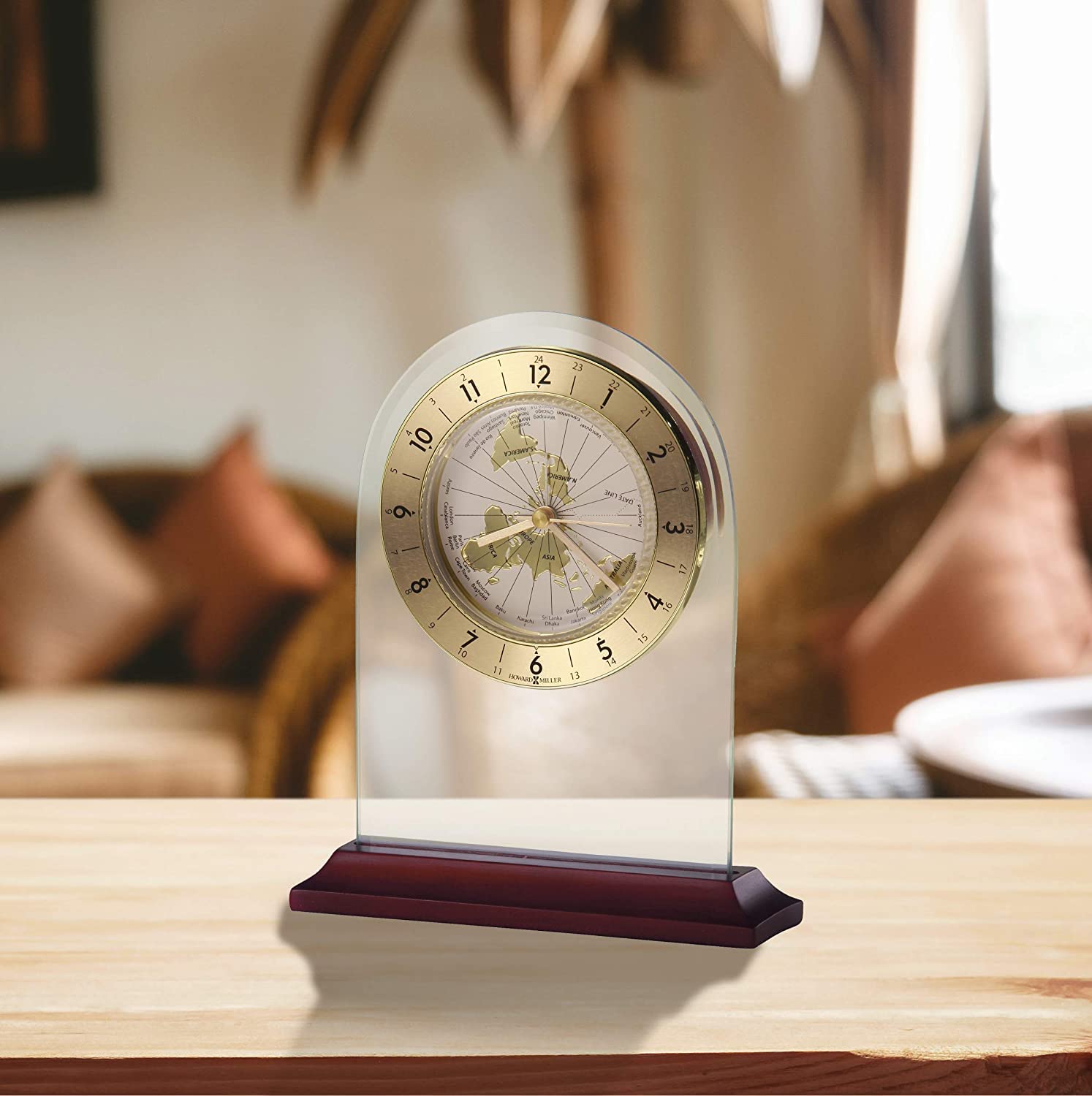 vintage Howard Miller World time clock時計 Vintage HOWARD MILLER WORLD TIME CLOCK 612-371 - Lighted