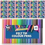 SOL 600 Bulk Felt Tip Colour Pens, Bright Colour Felt Tip Pens Smooth, Precise Writing & Colouring, Wide Range of Hues Selection Suitable for Kids & Adults, Great for Scrapbooking, Journaling & Arts
