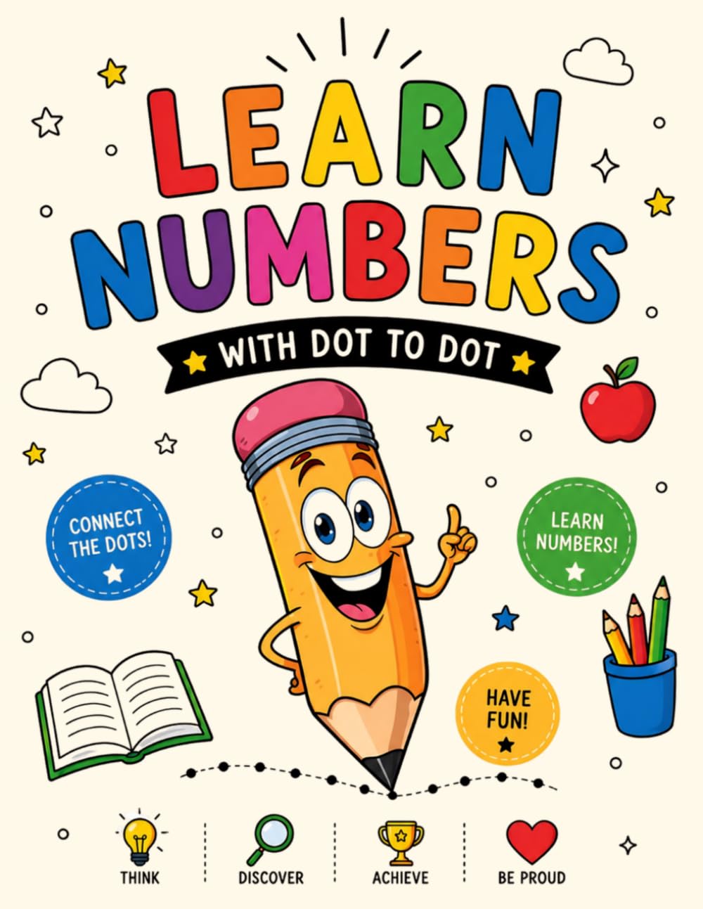 Learn Numbers with Dot to Dot: Activity Book for Kids Ages 3-6 with 3 Levels of Fun