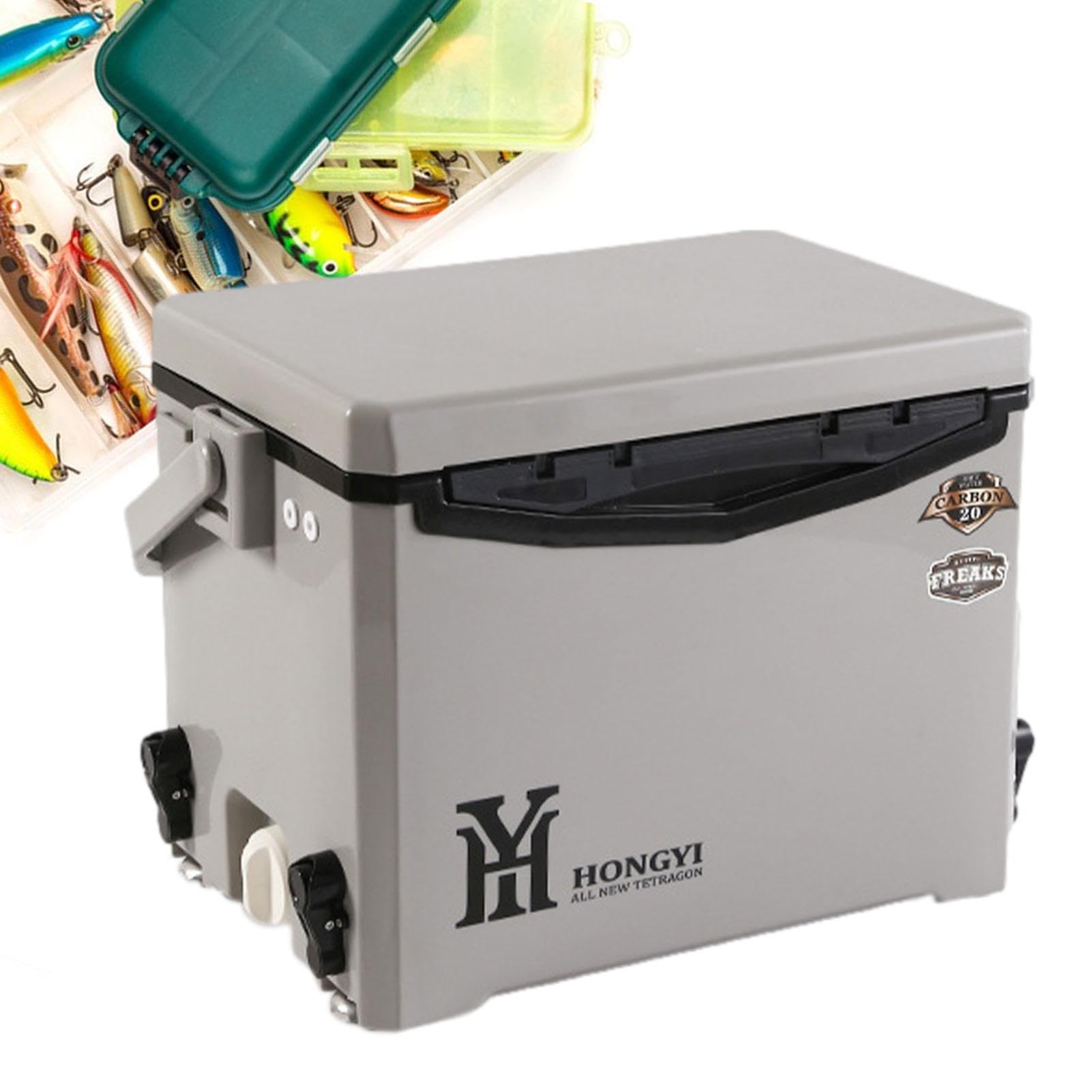 Maciun - Caja de hielo aislada, refrigerador portátil ultraligero | refrigerador duro para viajes, bebidas, barcos, pesca, bebidas, barbacoa, picnic