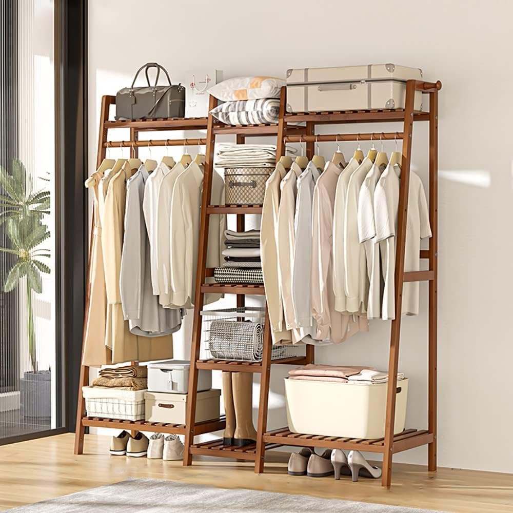 Porte-manteau design en bambou, solution de rangement élégante