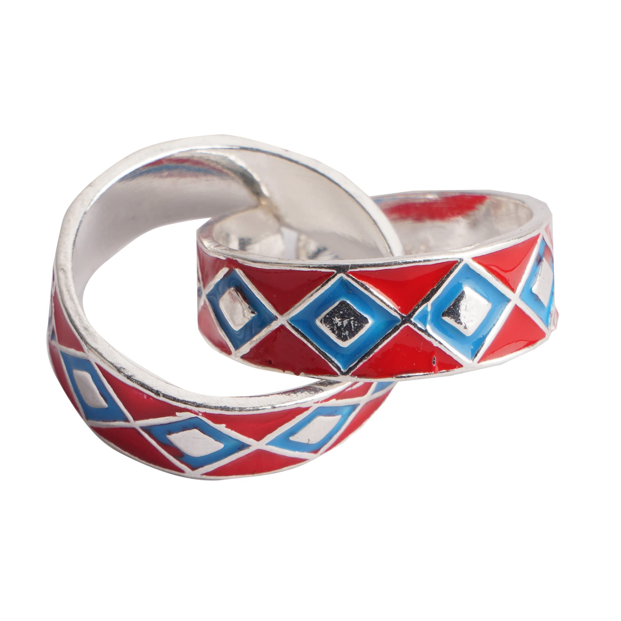 DHRUVS COLLECTION Exclusive BIS Hallmarked 925 Pure Sterling Oxidized Silver Red Color Meena/Enamel Toe Ring/Bichhiya (Thai Trend) / Mid Finger Ring For Girls & Women (B09TRS1J1C) Amazon Price History, Amazon Price Tracker