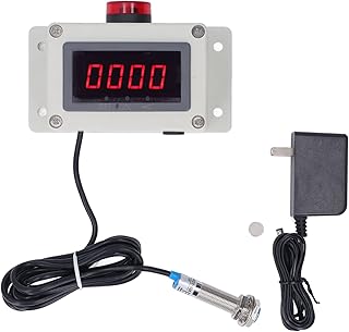 Motor Tachometer Magnetic Induction Hall Sensor Anti Interference Digital Accurate RPM Speed Meter Anti-Interference Technology with Alarm US Plug 100â€‘240V