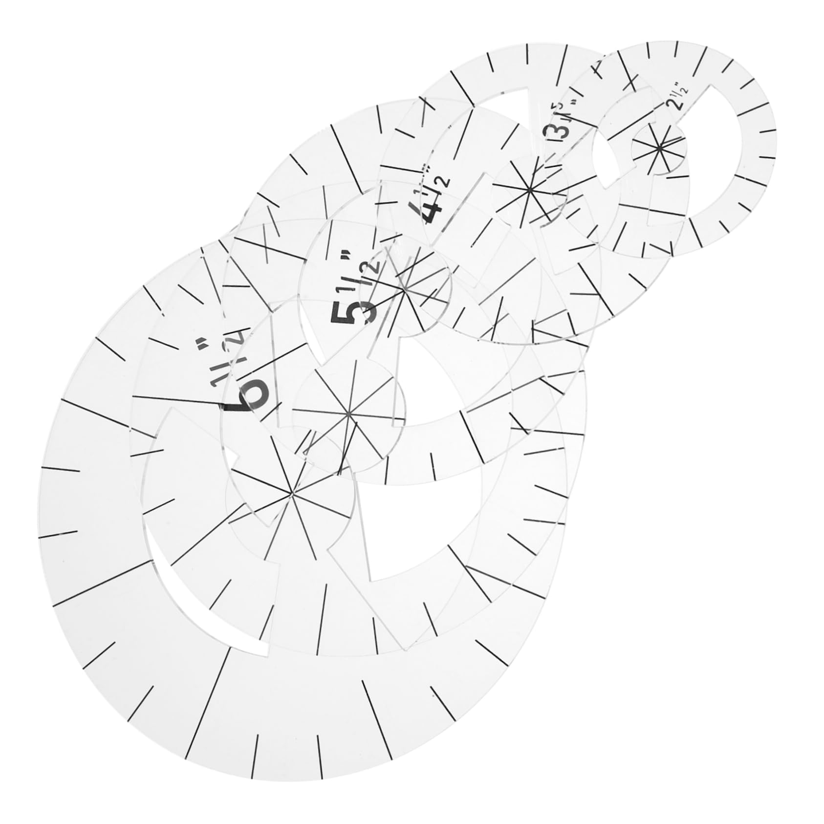 HOMSFOU 3 Set Modello Di Righello Per Patchwork Righelli Per Quilting Righello Per Patchwork Fai Da Te Righelli Per Il Taglio Di Vestiti Modello Per Quilting Per 5 pezzi*3