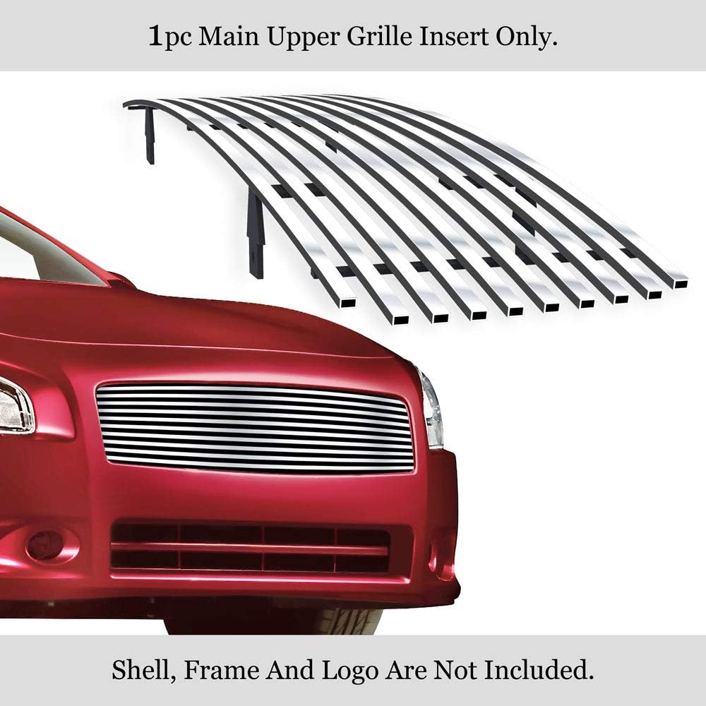 APS Compatible with Nissan Maxima 2009-2014 Main Upper Stainless Steel SS Chrome Billet Front Grill Grille Insert N85218A