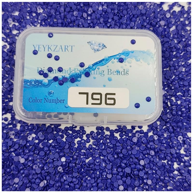 YEYKZART 796 Diamond Painting Replacement Round Diamonds Beads Rhinestones Accessories for Diamond Art Missing Color 3500 PCS โ image 1