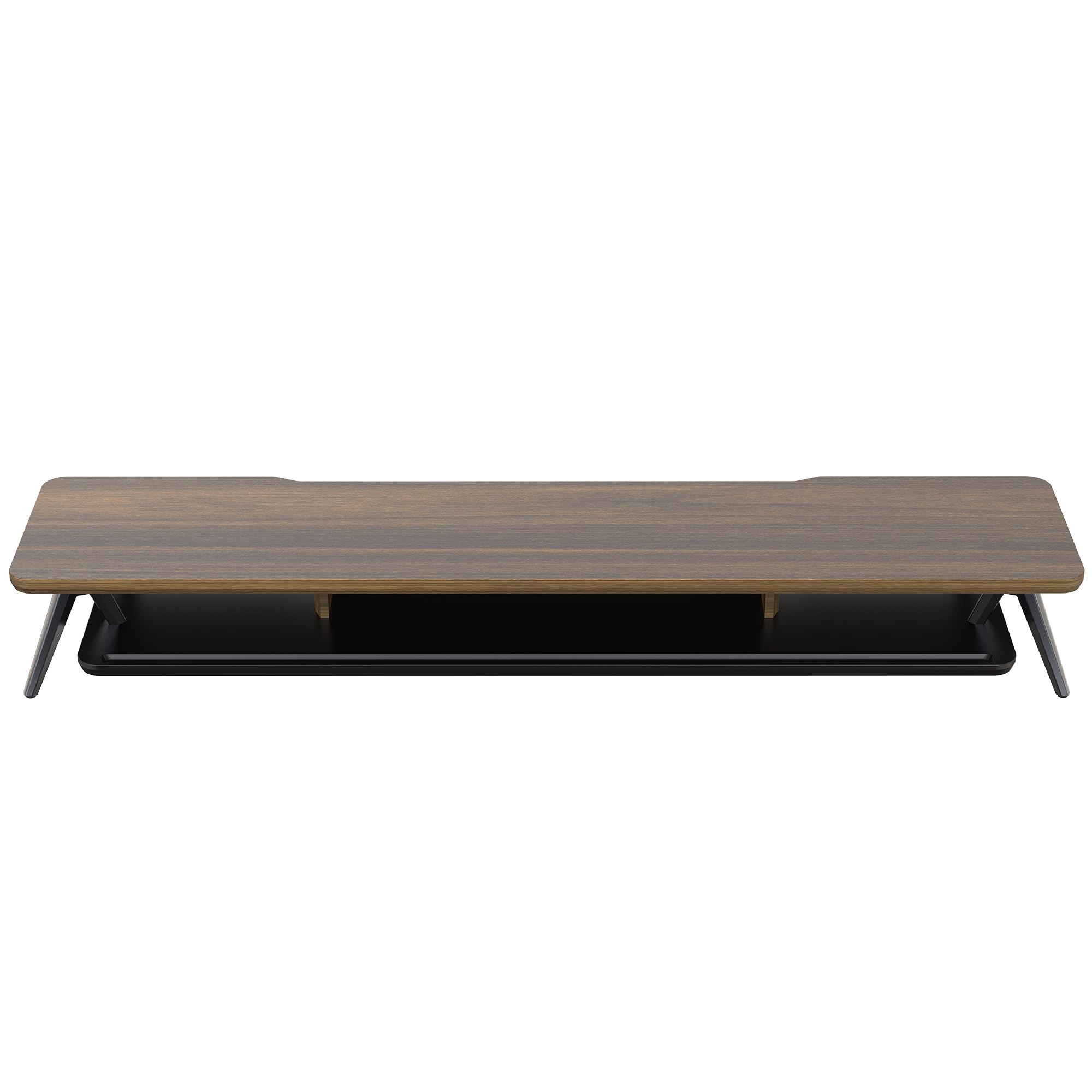 Fenge Supporto Monitor Scrivania, con Scanalatura Integrata per Cellulare, Tablet e Penna, Rialzo Monitor in Legno e Metallo, per PC, Portatile, TV, Casa e Ufficio (Marrone, 108cm)