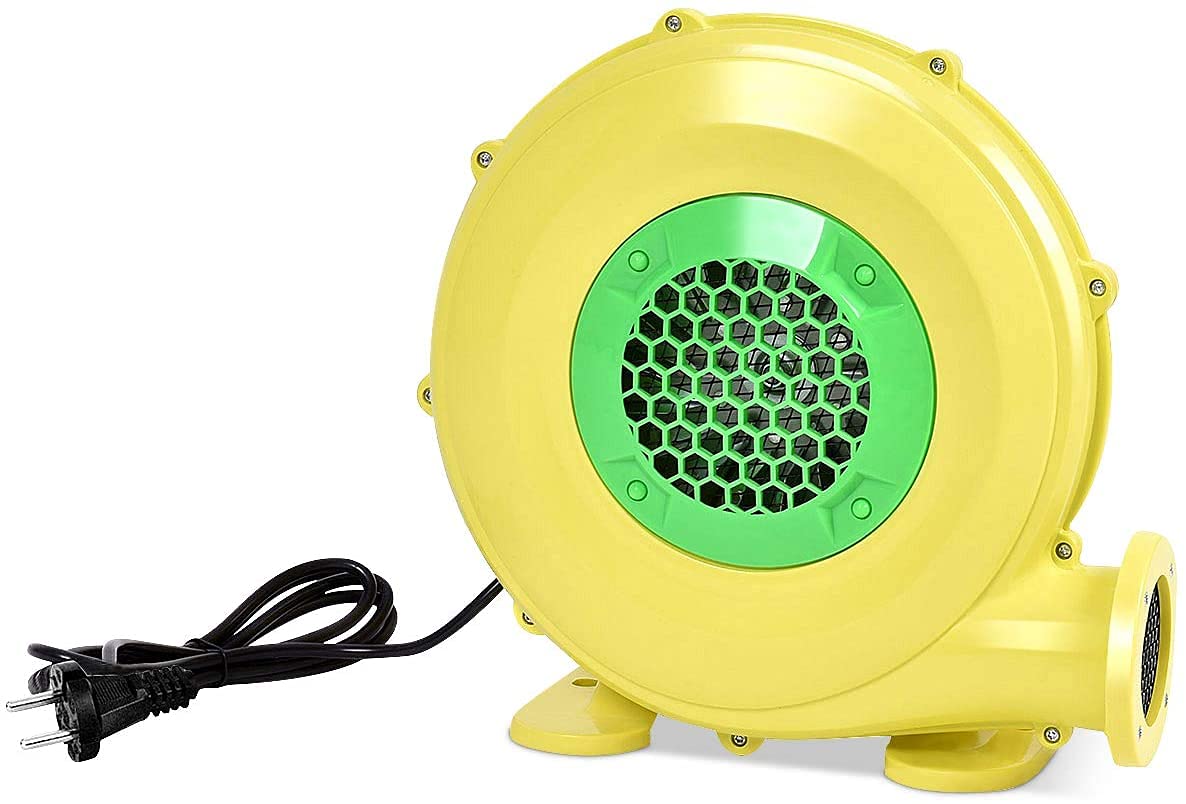RELAX4LIFE Pompe Électrique Gonflable avec Moteur en Cuivre 350W/450W/680W/850W, Souffleur d'air avec Ventilateur pour Château Gonflable, Maison Gonflable de Rebond de l'eau, Cavalier, Jaune