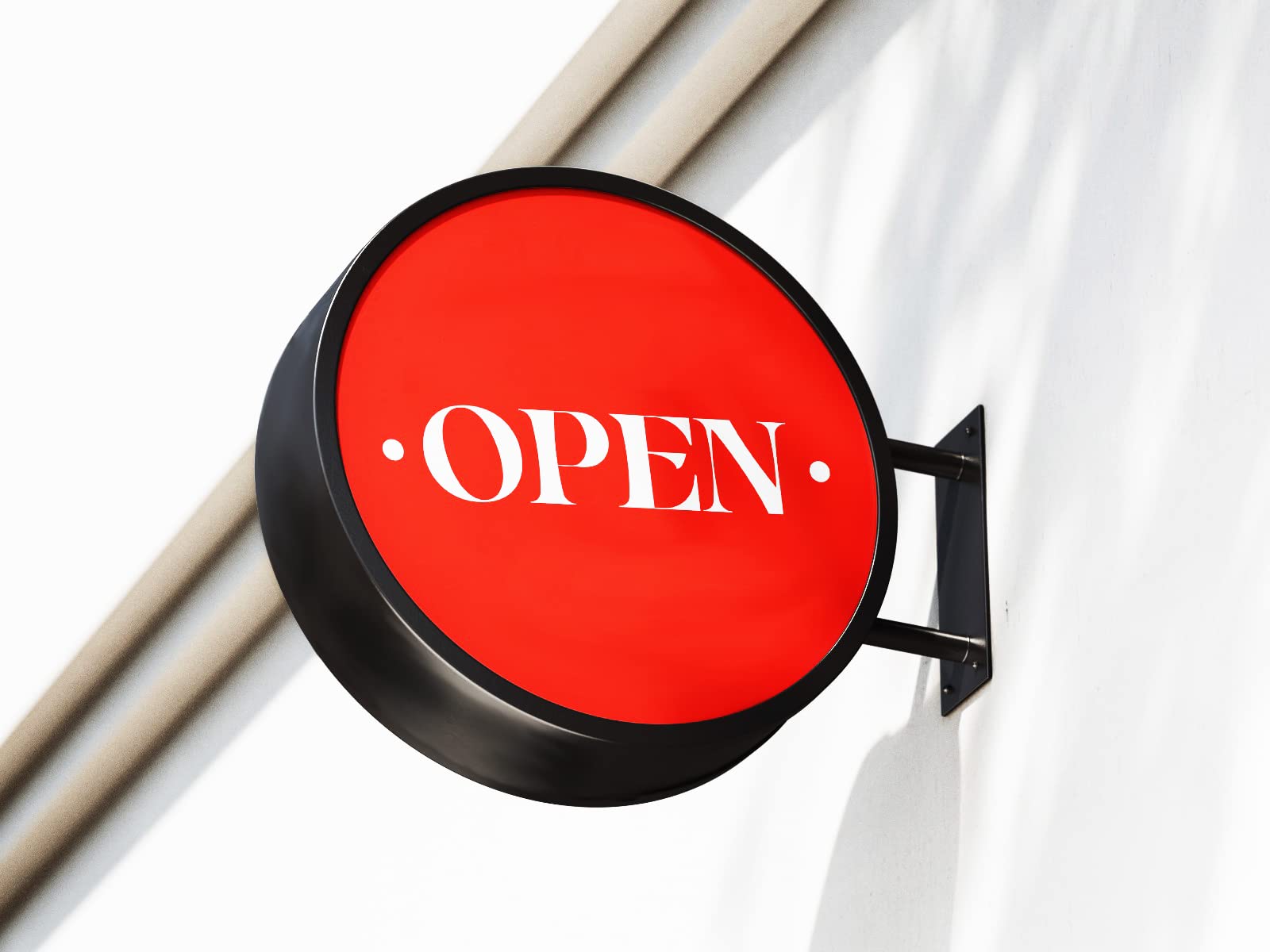 Cartello luminoso per negozio a LED - Lightbox da 80 cm x 80 cm rotondo a doppia faccia impermeabile - Cartellone per attività all'aperto a parete per caffè, ristoranti, barbieri e take-away (con