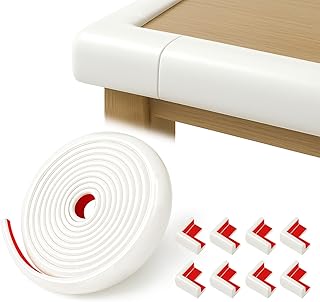 【即使える!】テコペコ 両面テープ付き コーナーガード クッション 赤ちゃん 6M(ホワイト)