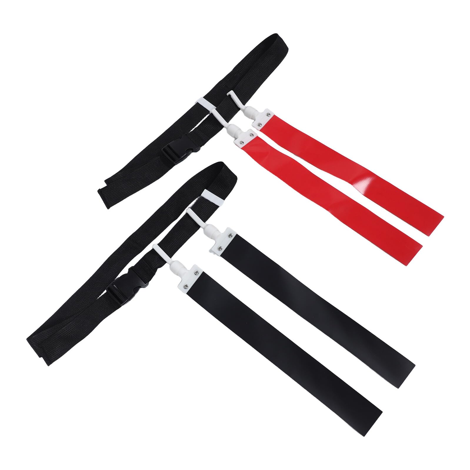 MAGICLULU Ceintures de Flag Football Ajustables en Nylon Résistant 2 Pièces Rouge et Noir pour Entraînement et Matchs Extérieurs, Accessoire Essentiel pour Jeu Rapide et Cohésion D’équipe