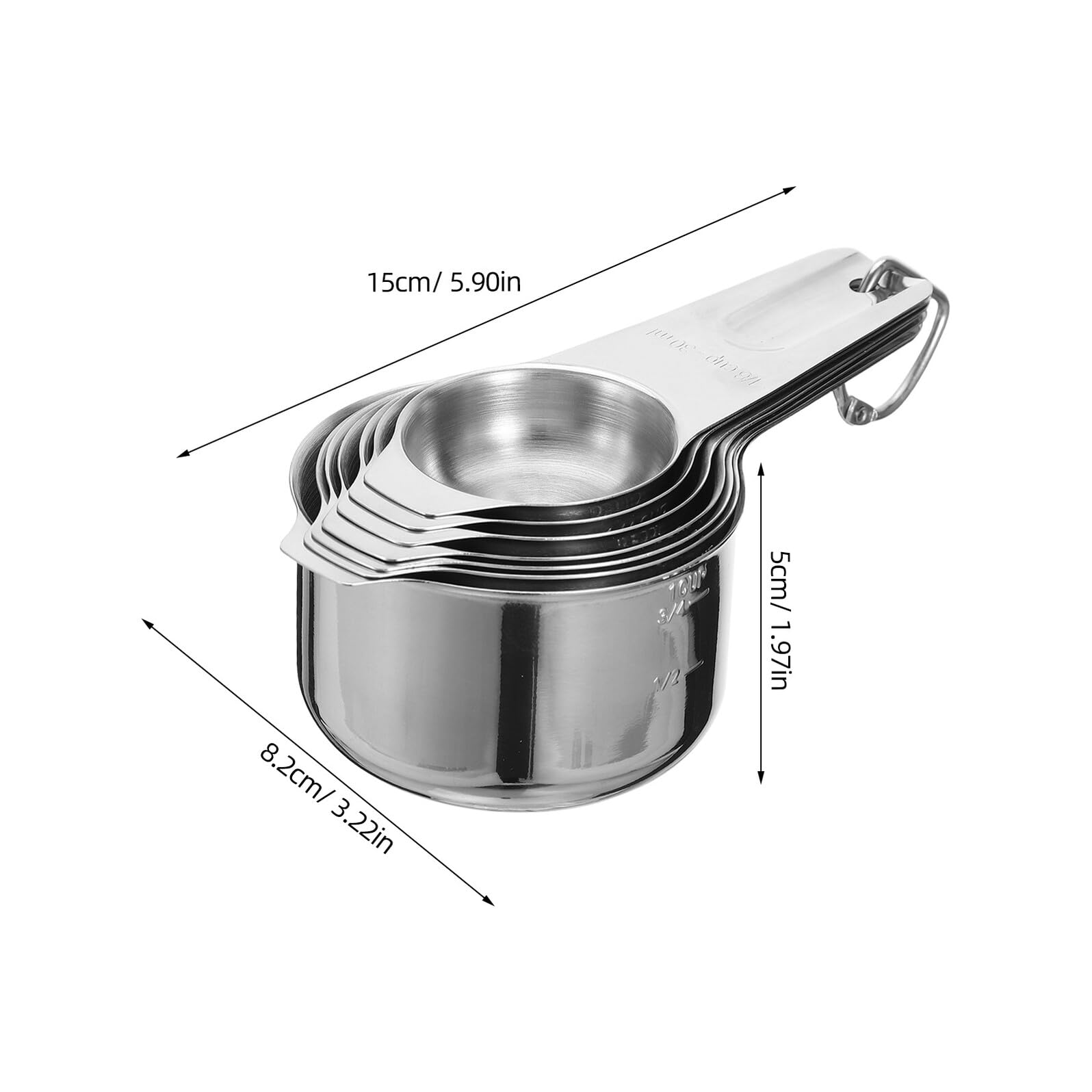 BESTYASH 2sets Misurini in Acciaio Inox e Cucchiai da Cucina Misurini per Liquidi e Secchi Cucchiaini Piccoli per Tè Utensili Impilabili per Cottura al Forno e Cucin