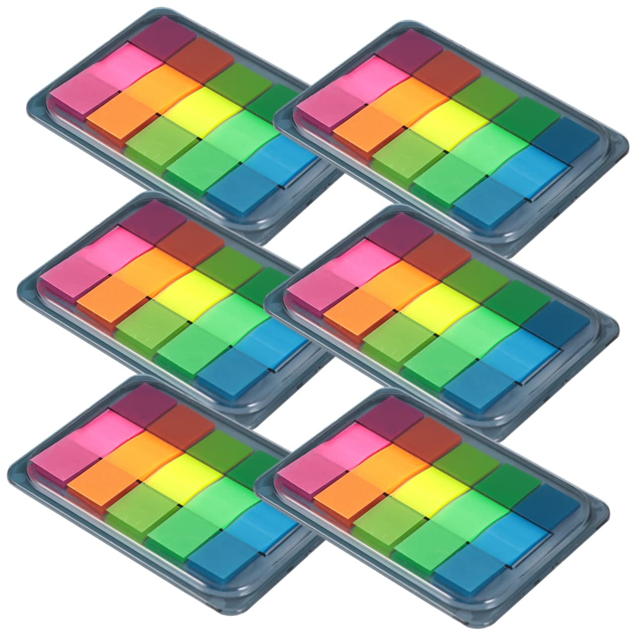 Tiras Adhesivas De Lectura Transparentes Cajas De Marcadores De Página Fluorescentes Para Escuela y Oficina Para Resaltar y Anotar Textos