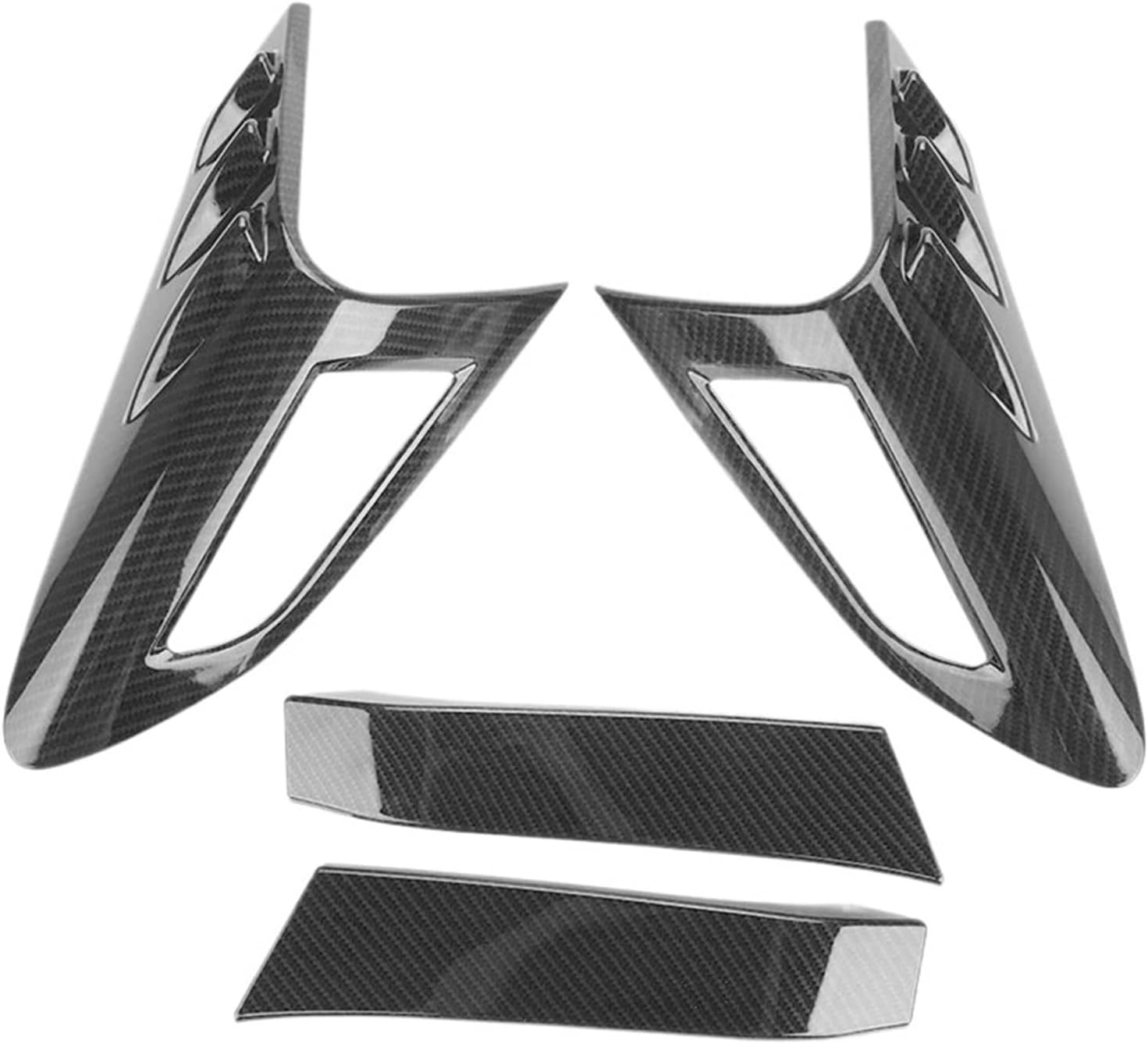4Pcs Carbon Fiber Style Rear Back Lamp Tail Light Cover Trim Compatible With Fit Toyota CHR C-HR 2016-2018