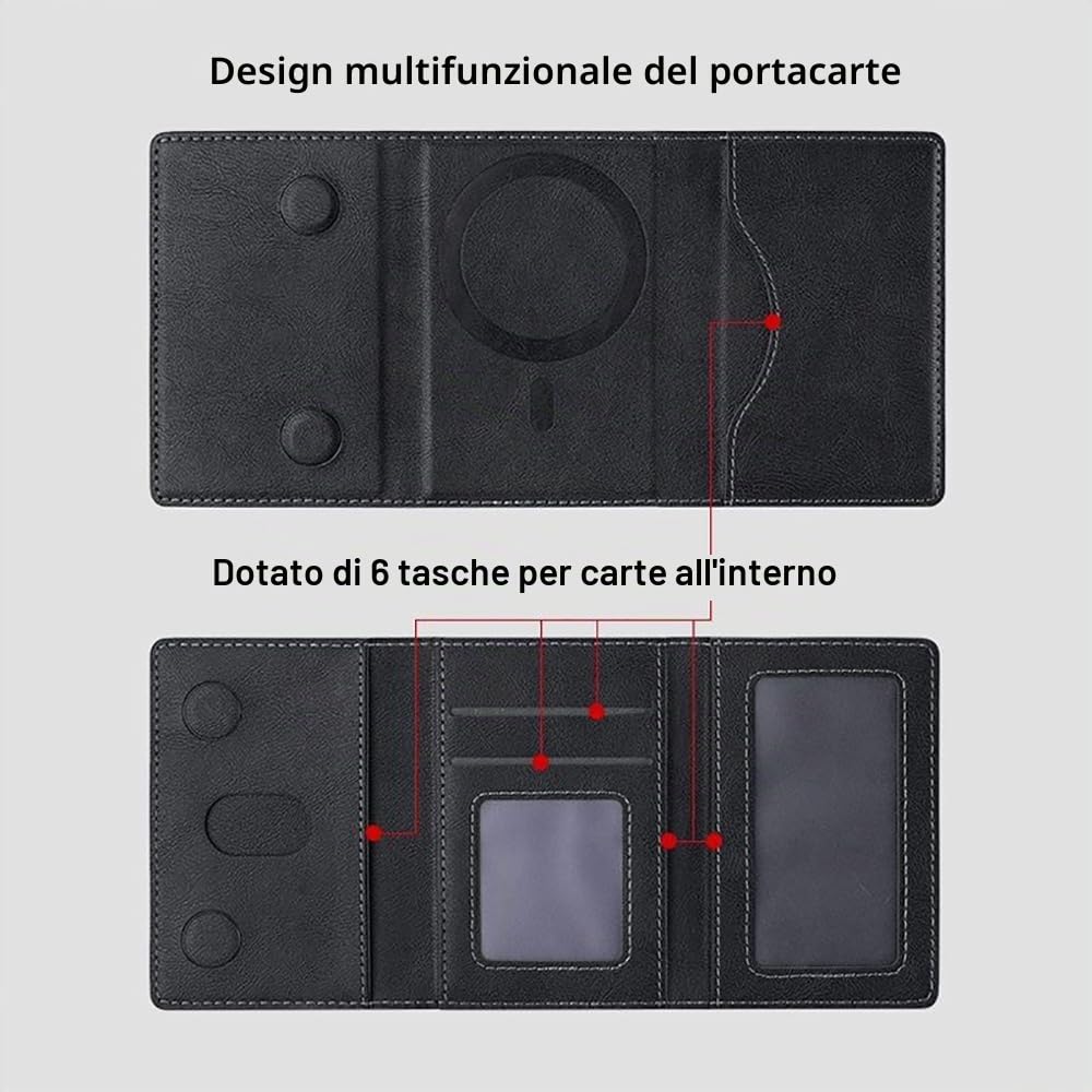 Portafoglio Magnetico per Telefono in Pelle Elegante Porta Carte di Credito per Smartphone Accessorio Moderno per Uomini e Donne Perfetto per Ogni Occasione(Nero)