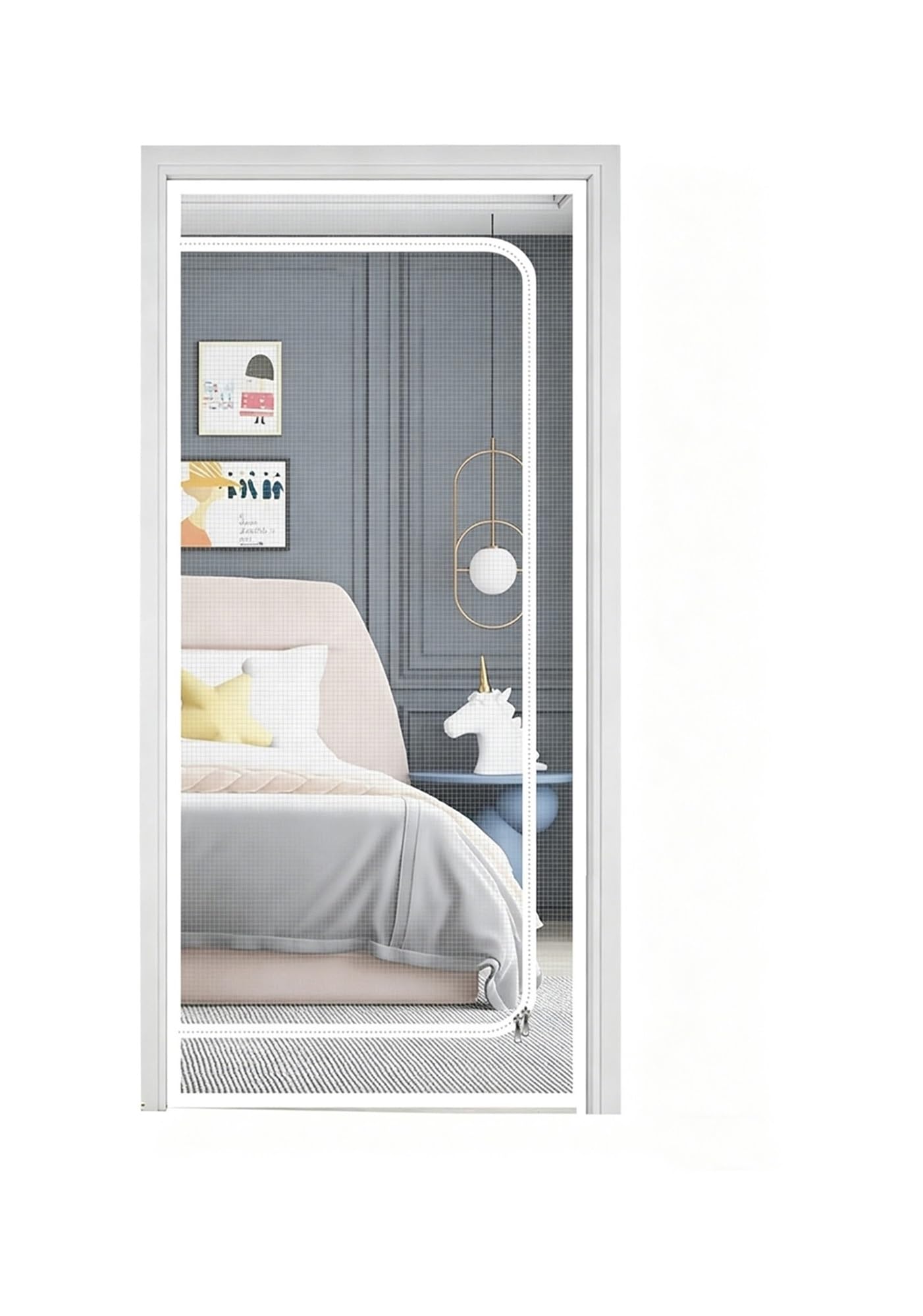 Pet Zipper Screen Door, Cat Screen Net for Balcony, Pets Door, Mesh, Multiple Sizes(A,80x210cm)