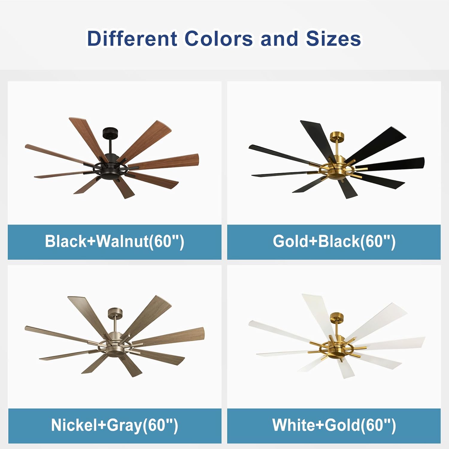 Depuley Ceiling Fan Without Light: 72 Inch Big Indoor Outdoor Fan with Remote APP Control - Large Farmhouse Walnut Ceiling Fan no Light 8 Blade Reversible Quiet DC Motor Memory Function Timer - Image 8