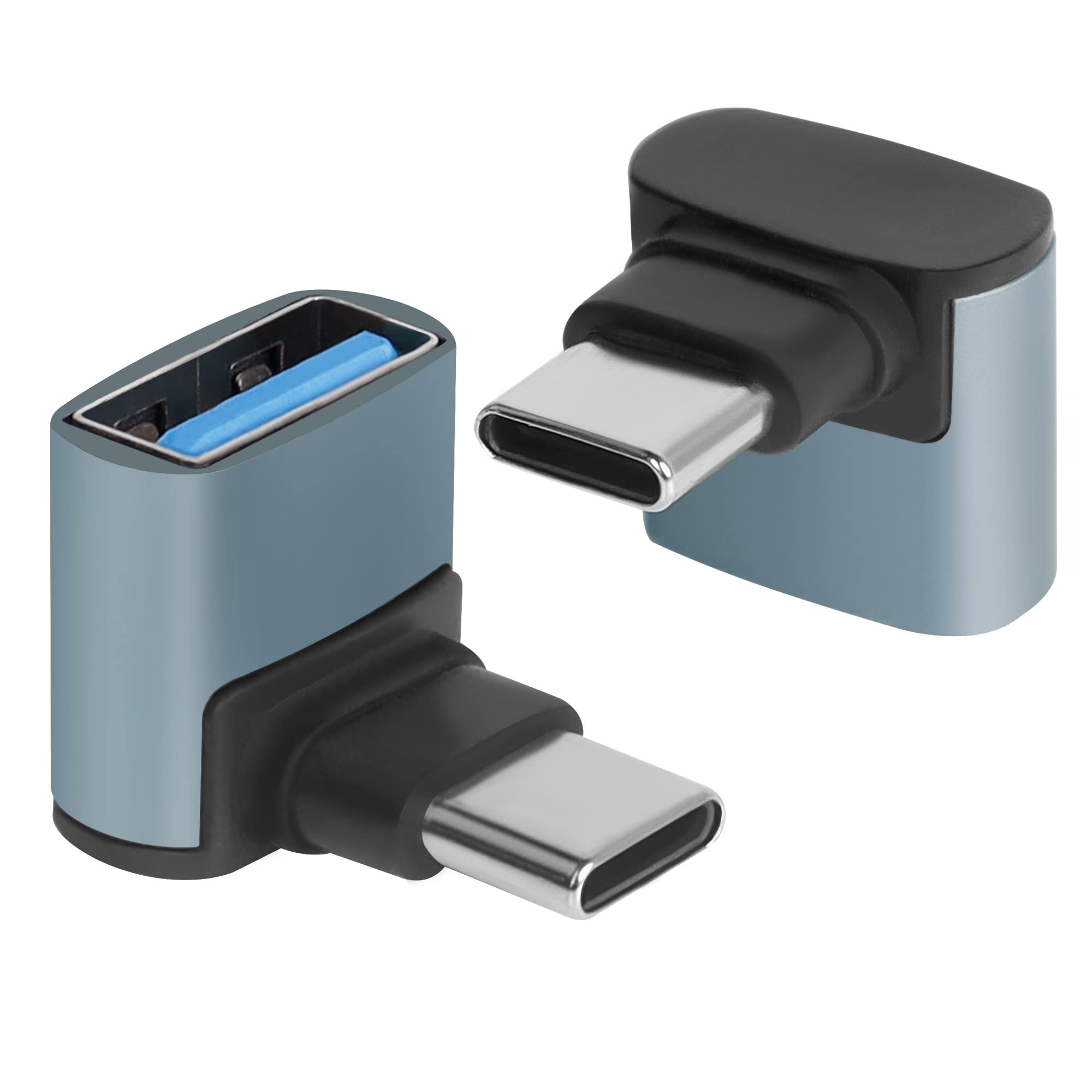 Adattatore OTG USB-C A USB 3.0 2 In 1 Con Ricarica PD 100W - Convertitore Maschio A Femmina, 5 Gbps, Angolo Retto