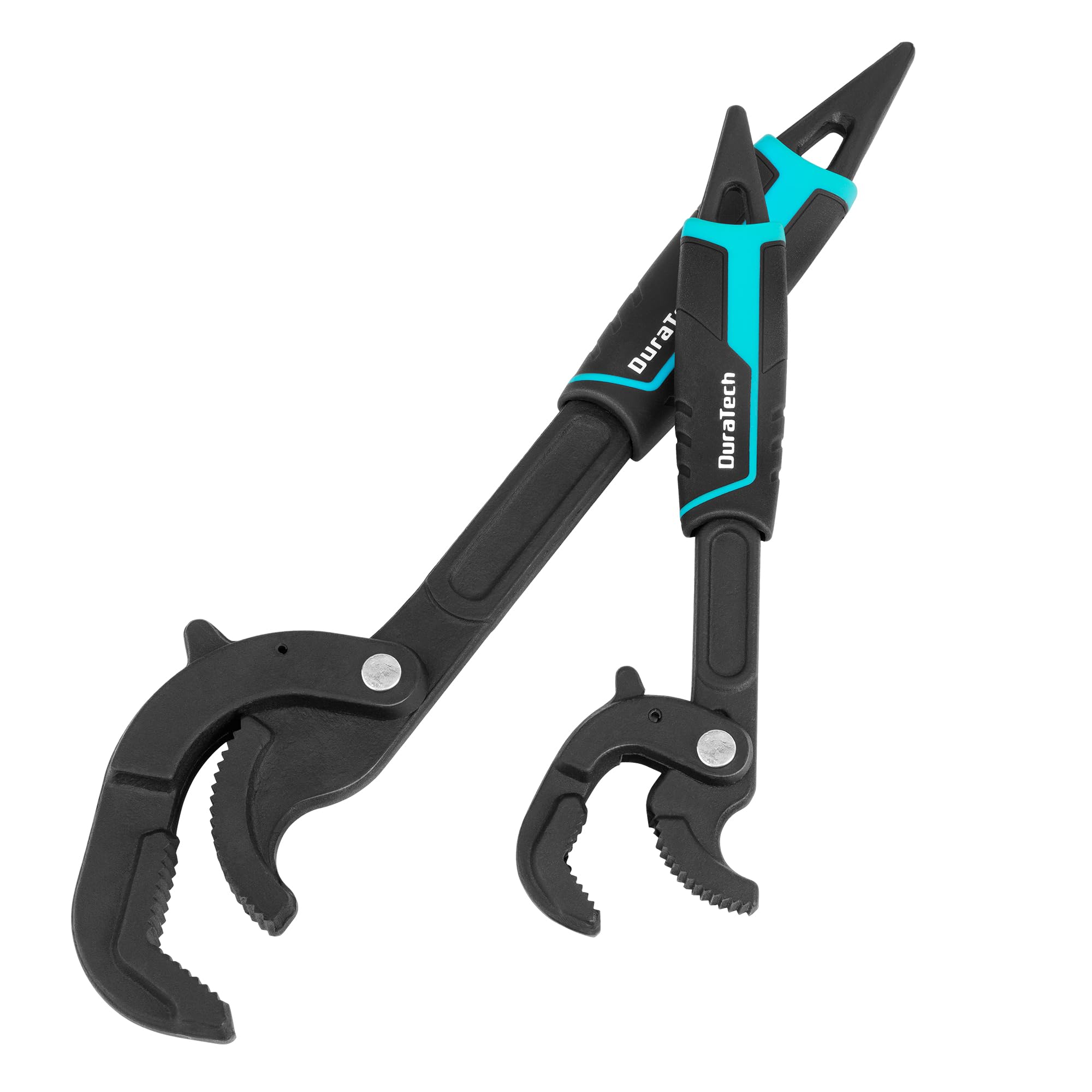 DURATECH Multi-function Adjustable Pipe Wrench Set, 2-Piece, Quick Self-Adjusting, Power Grip for 14-60mm Nuts, Pipes Use