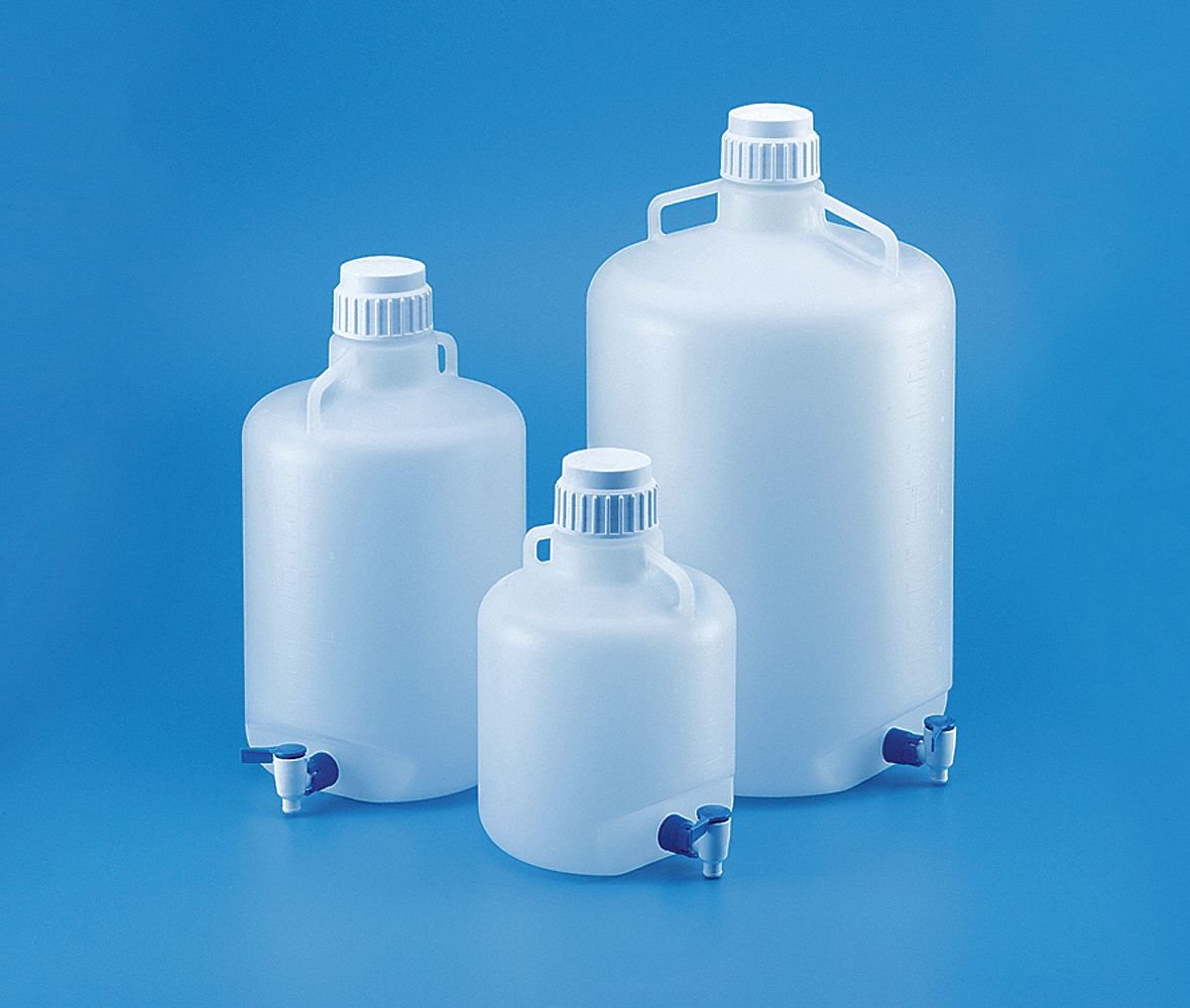 Carboy, Stopcock, 5.28 gal, PP