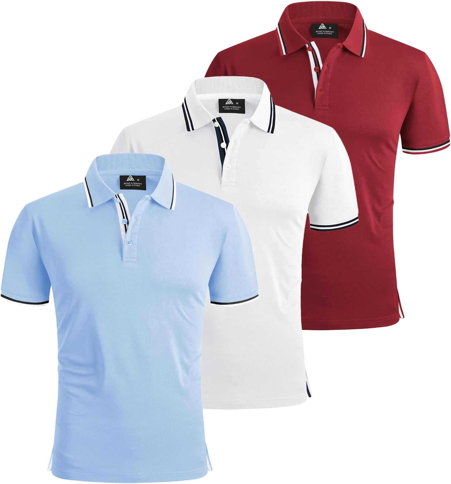 ZITY 3 Pack Mens Polo Shirts Short Sleeve Golf Polo Shirts for Men Adult Outdoor Breathable T Shirt Work Multipack Tee Sports Tennis Tops