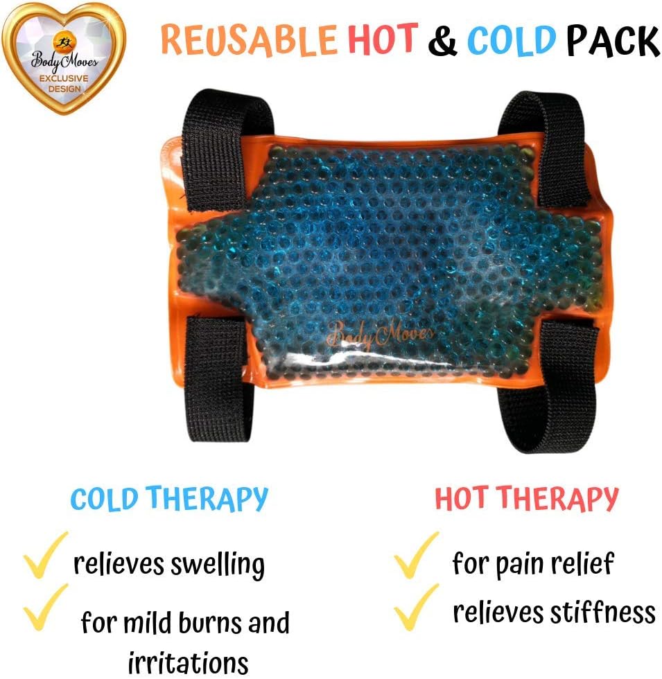 BodyMoves Kid's Ankle Brace Support Plus Hot and Cold Ice Pack (Sporty Black, Small for Little Kids (US 12-3))